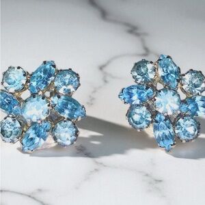 Vintage signed WEISS BLUE ICE earrings